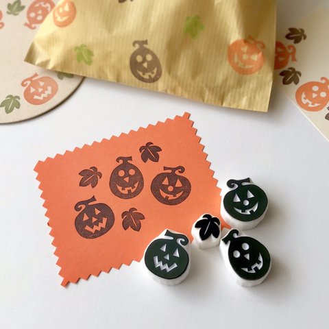 ハロウィンかぼちゃ消しゴムはんこセット