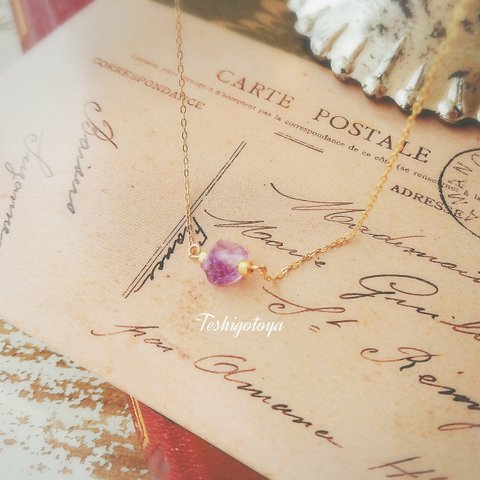 ラフカットアメジストネックレスrough cut amethyst necklace