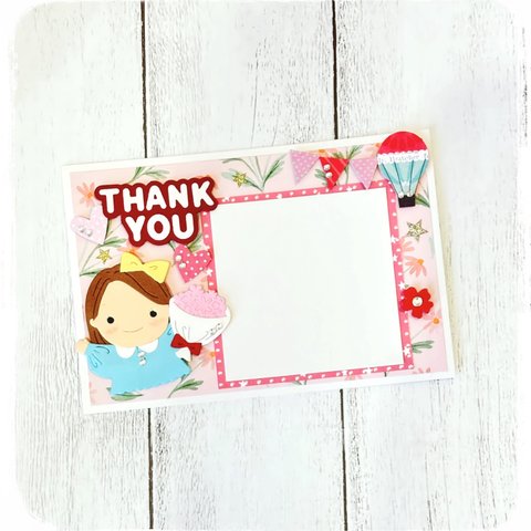 「Thank You」写真フレームカード　卒園卒業入学の記念に♪