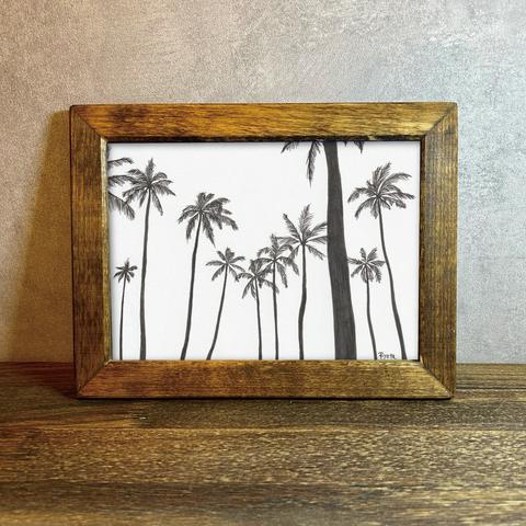 【Palm trees】フレーム付き原画　160mm×210mm