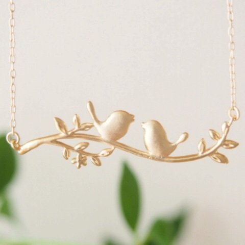 【16KGP】Birds  Necklace / ネックレス  ゴールド マットゴールド シンプル 大ぶり 鳥 バード 14kgf変更可 送料無料