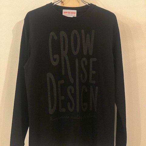 GROW RISE DESIGN　ロゴ　ロングスリーブTシャツ（ブラック）