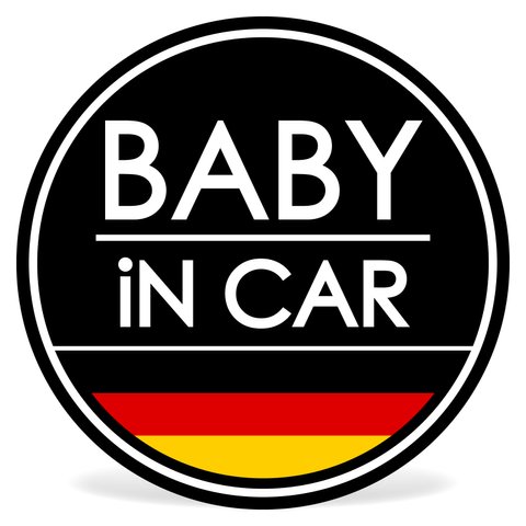 BABY IN CAR ステッカー / フラッグシリーズ / 耐水・耐候・日本製 〈ドイツ国旗〉