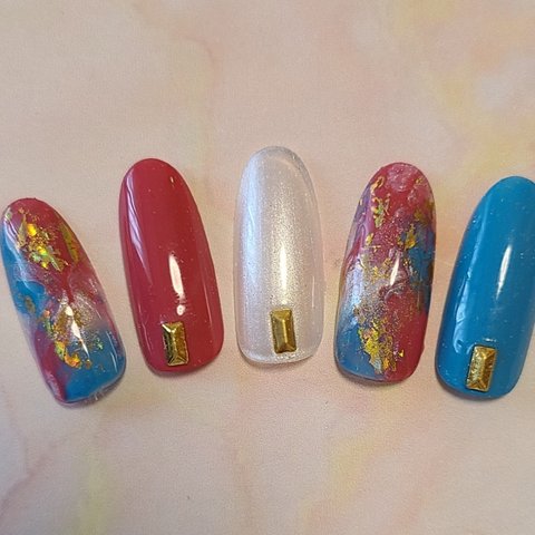 マーブル箔Nail♪