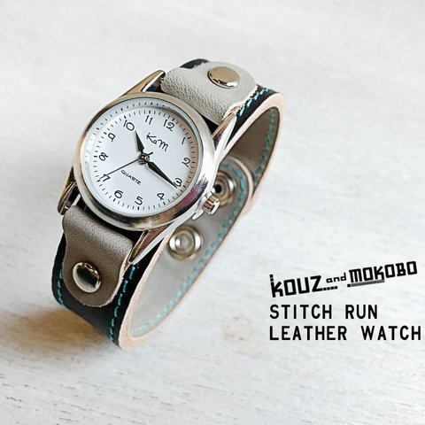 【送料無料】毎日つけていたくなる時計「ステッチラン 腕時計」受注生産（SRW-KHH-TS）
