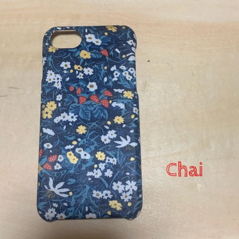 No.294 受注製作　新柄　リバティ Strawberry Patch Sparkle ストロベリーパッチスパークル　ブラック・ネイビー　iPhoneケース