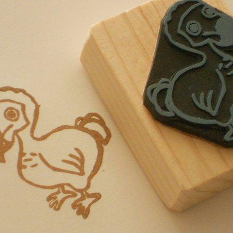 ゴム版はんこ　ドードー鳥＊単色捺し消しゴムはんこ付き＊【受注製作】