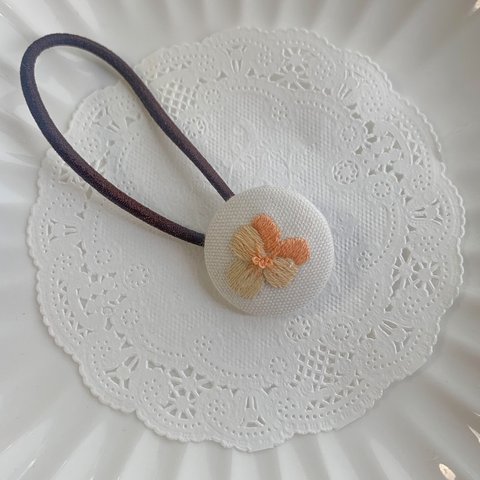 パンジー刺繍アクセサリー/ヘアゴム