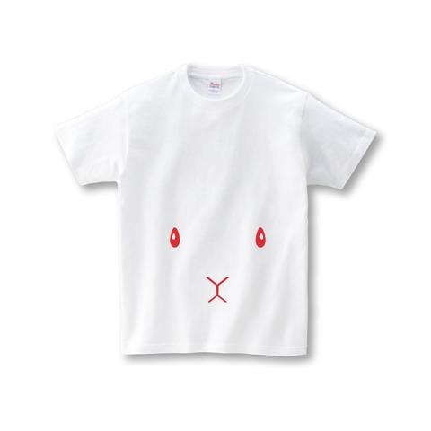 【L】Tシャツ：うさぎフェイス〈ホワイト〉