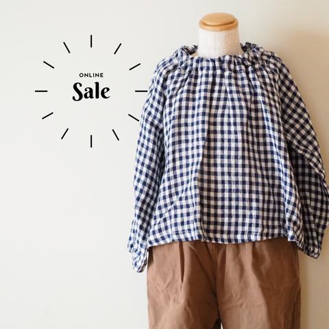 送料無料 SALE！子供服 ブラウス リネン チェック スモック 男の子服 女の子服 