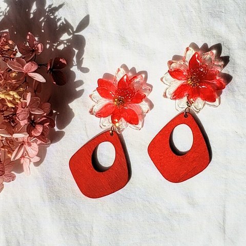 flower×wood　red