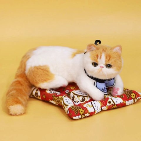 【オーダーメイドペット】羊毛フェルト、うちの子　猫ぬいぐるみ、フェルト猫、羊毛猫、肖像画、犬猫人形 プレゼントやギフトに