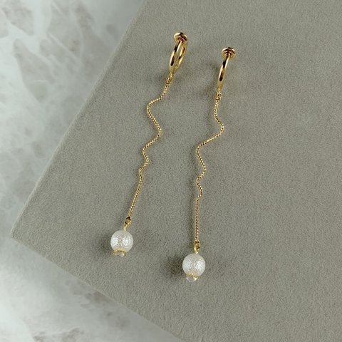 一粒パールロングearrings 