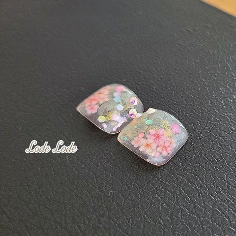 フットネイル　桜　イエロー