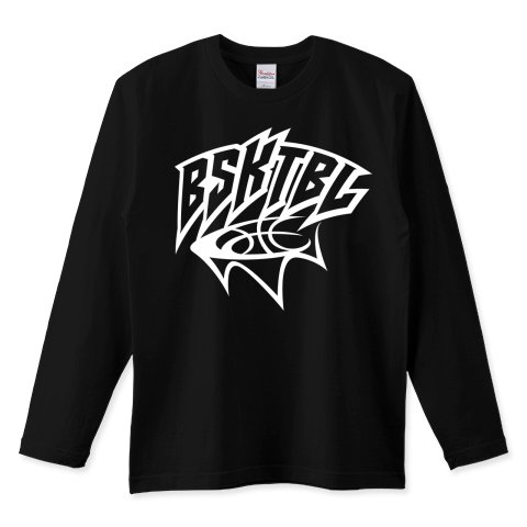 バスケットボール長袖黒Tシャツ「BSKTBL」