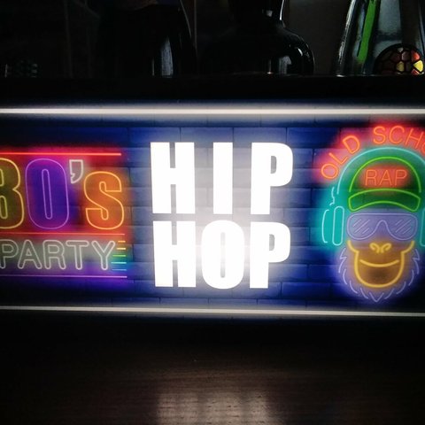 ヒップホップ ラップ DJ ディスコ クラブ オールドスクール HIP HOP 看板★LED2wayライトBOX