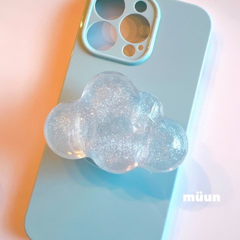 ☁️✨くもくもグリップトック　スマホグリップ　iPhoneケース レジン　