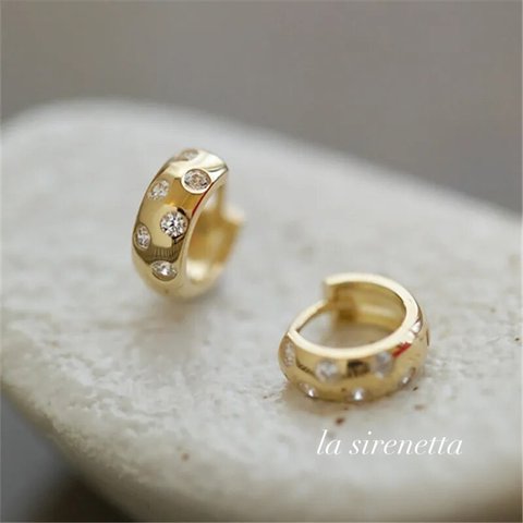 受注製作 ピアス ＊ dot hoop pierce