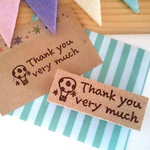 Thank you very muchはんこ(水玉の気球)