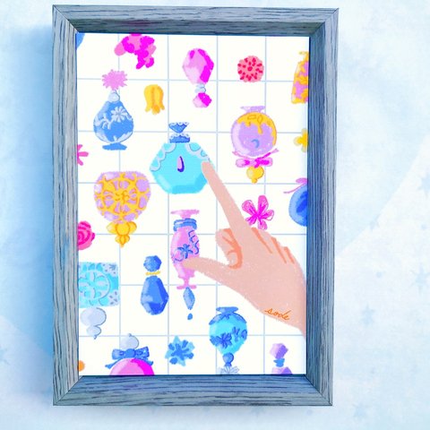『perfume bottle puzzle』イラストポストカード3枚セット