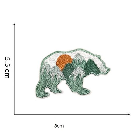 熊 山 キャンプ クマ ワッペン アップリケ 1枚