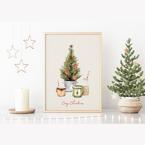 クリスマスツリーのポスター　/ i1016 / クリスマスディナー　あたたかな夜