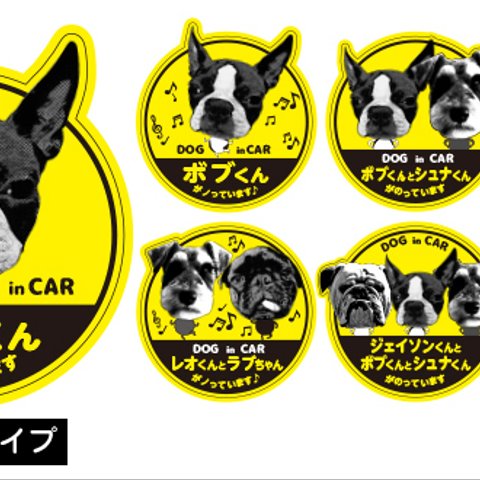 世界に一つの車用ステッカー（愛犬の写真からデザイン）【マグネットタイプ】