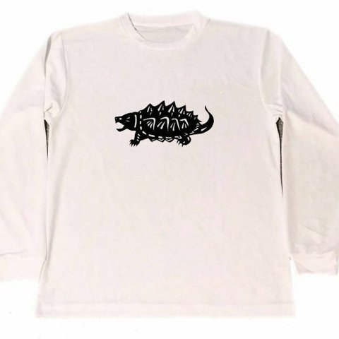 ワニガメ　ドライ　ロング　Tシャツ　２　爬虫類　亀　アニマル　切り絵　ペット　グッズ