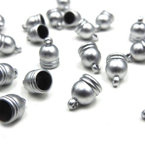 【10個】タッセルキャップ★10mm/シルバー★深キャップ アクリルキャップ