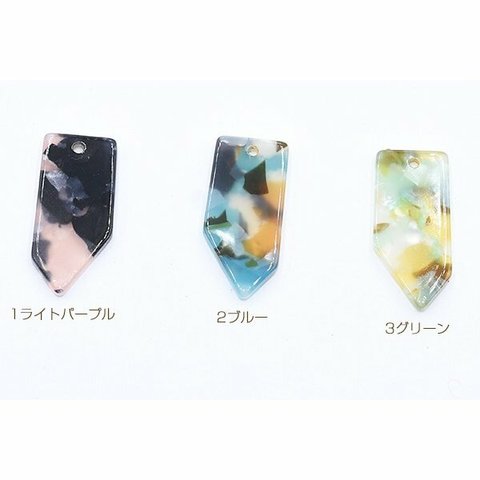 A1183-3 30個  アクリルパーツ プレート 不規則1穴 12×26mm  3×【10ヶ】