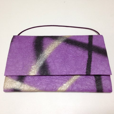 和紙のクラッチバッグ  (紫)