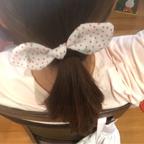 ダブルガーゼのうさみみヘアゴム 大