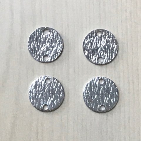 VINTAGE METAL SILVER PLATE FLAT ROUND CONNECTOR BEADS PARTS