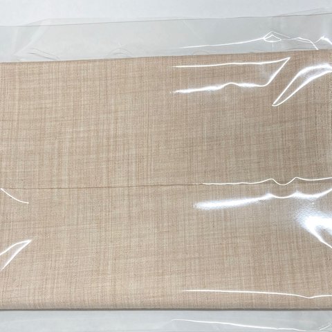 ★新品★リネン（麻）オックスツイル生地★生成り色？ベージュ色？★無地★巾約100c×50cm★+約15cm強のおまけ（合計約65cm強）