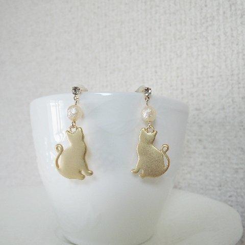 （277）ねこチャーム☆ピアス(^^♪