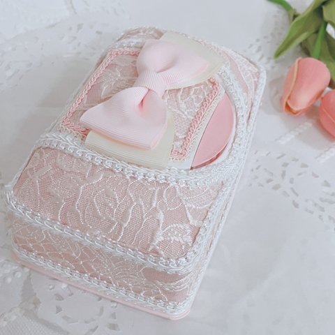 ウェットティッシュケース♡ピンクレース調