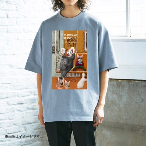 厚みのあるBIGシルエットTシャツ「NERVOUS」 /送料無料