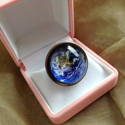 25mm 金古美ぷっくりリング　母なる地球 GAIA