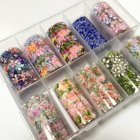 切り売り　転写シート　ネイルシート　花柄B  10種類