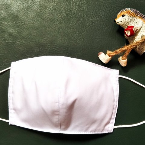 【メンズ/レディース】フィルターポケット付きシンプル立体白マスク