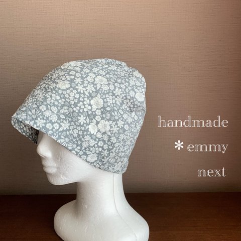 送料無料＊handmadeリップル帽子〈épanouirグレー〉医療用帽子　ケア帽子　ケアキャップ　抗がん剤治療