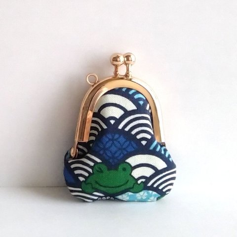 小さいがま口：豆姫：ちっちゃいがま口：littlie purse 331：かわいいがまぐち：小さな財布：カエル,frog