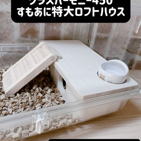 ハムスター グラスハーモニー450専用すもあに特大ロフトハウス 階段付属