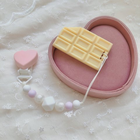 ❤︎Valentine❤︎板チョコ歯固め付きおもちゃホルダー