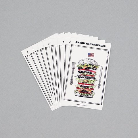 アメリカンハンバーガー ミニメッセージカードセット【10枚入り】