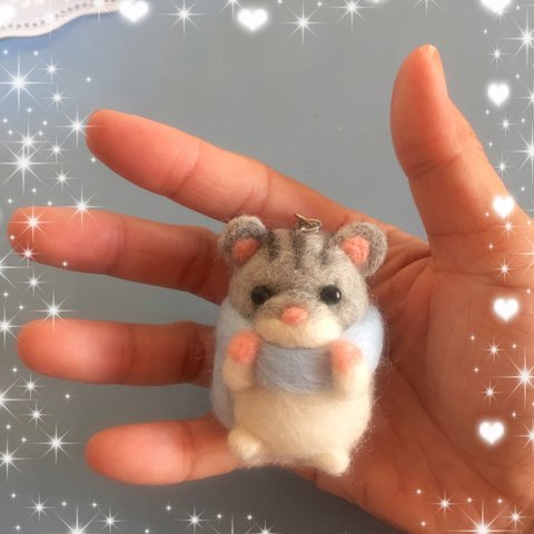 ⛄️❄️冬のふわふわハムちゃんのキーホルダー❄️⛄️