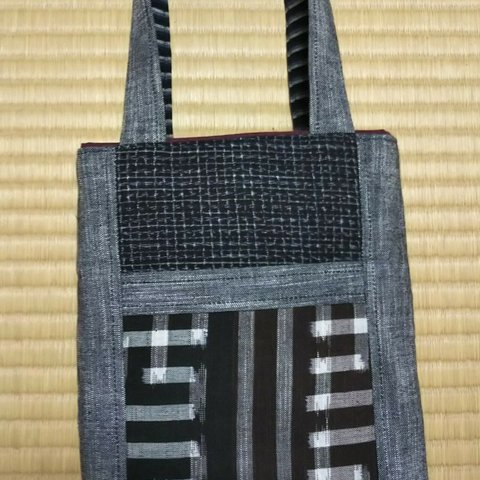 久留米絣バッグ★ハンドメイド★新品★ちょっとそこまでバッグ★絣バッグ★