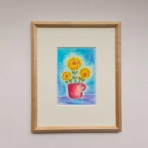 絵画 インテリア  額絵 原画 水彩画 花の絵 夢の中で見た花たち３