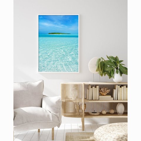 【海 ポスター】お部屋 玄関 飾り アートパネル 透明なビーチ 写真 インテリア雑貨 壁掛け