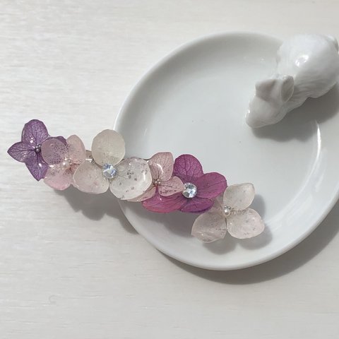 紫陽花のバレッタ 